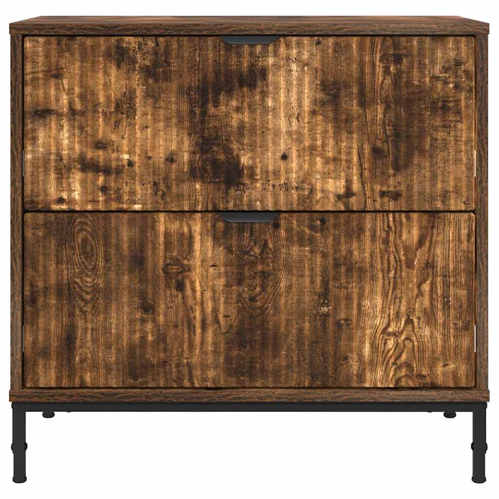 vidaXL Bedside Table Smoked oak 63.5 x 36 x 61 cm Engineered wood
