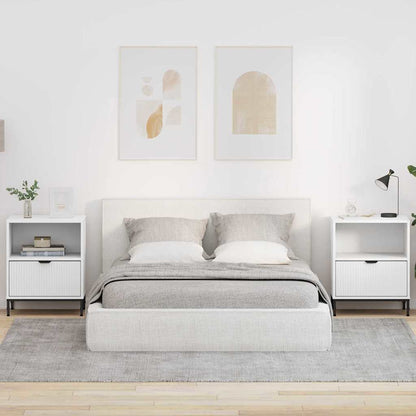 vidaXL Bedside Cabinet 2 pcs White 49 x 36 x 61 cm Engineered wood