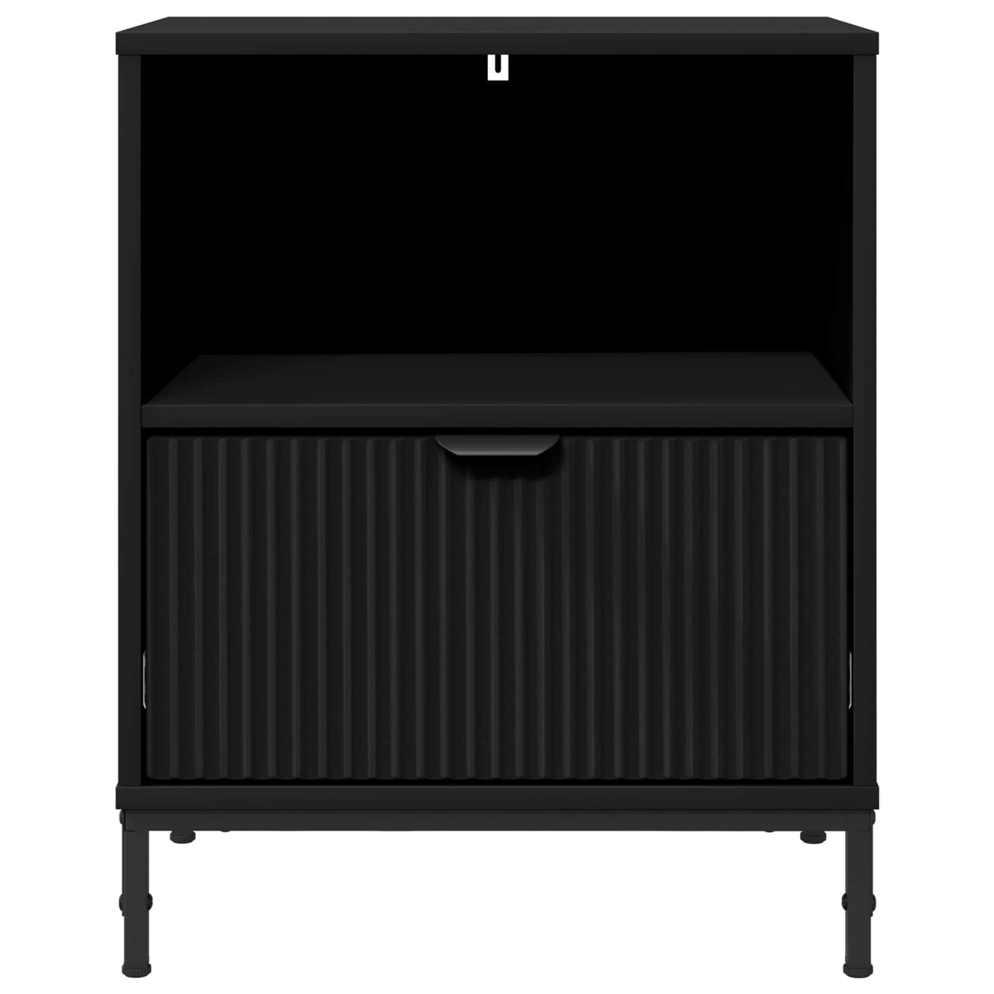 vidaXL Bedside Cabinet Black 49 x 36 x 61 cm Engineered wood