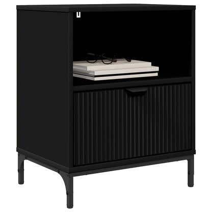 vidaXL Bedside Cabinet Black 49 x 36 x 61 cm Engineered wood
