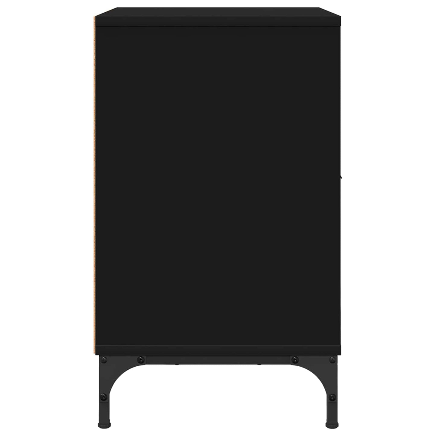 vidaXL Bedside Cabinet Black 49 x 36 x 61 cm Engineered wood