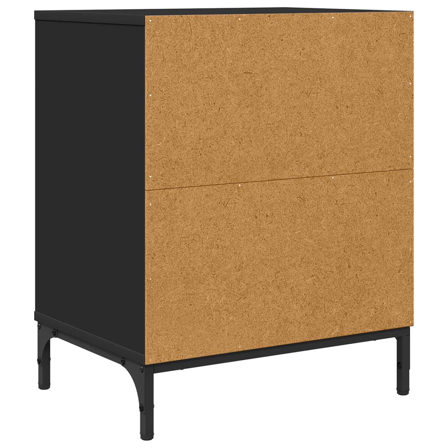 vidaXL Bedside Cabinet 2 pcs Black 49 x 36 x 61 cm Engineered wood