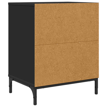 vidaXL Bedside Cabinet 2 pcs Black 49 x 36 x 61 cm Engineered wood