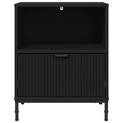 vidaXL Bedside Cabinet 2 pcs Black 49 x 36 x 61 cm Engineered wood