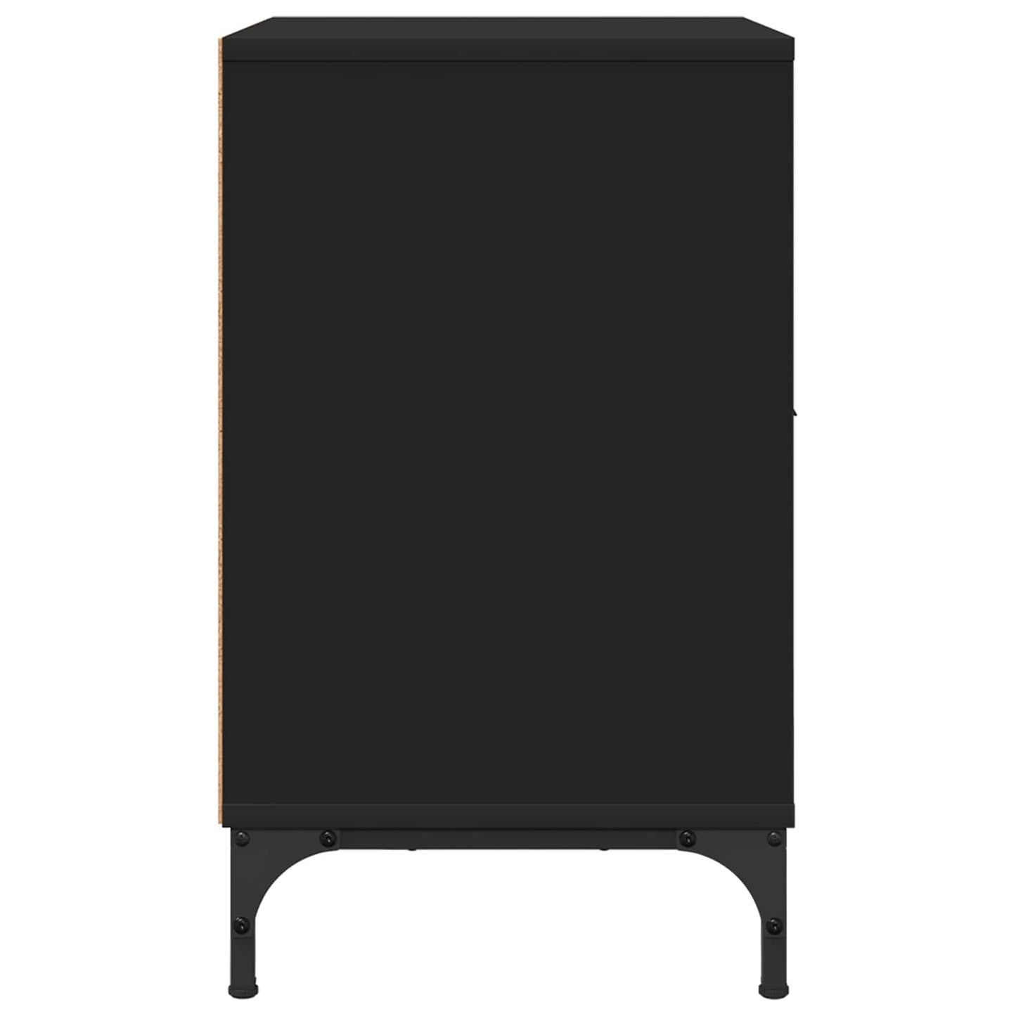vidaXL Bedside Cabinet 2 pcs Black 49 x 36 x 61 cm Engineered wood