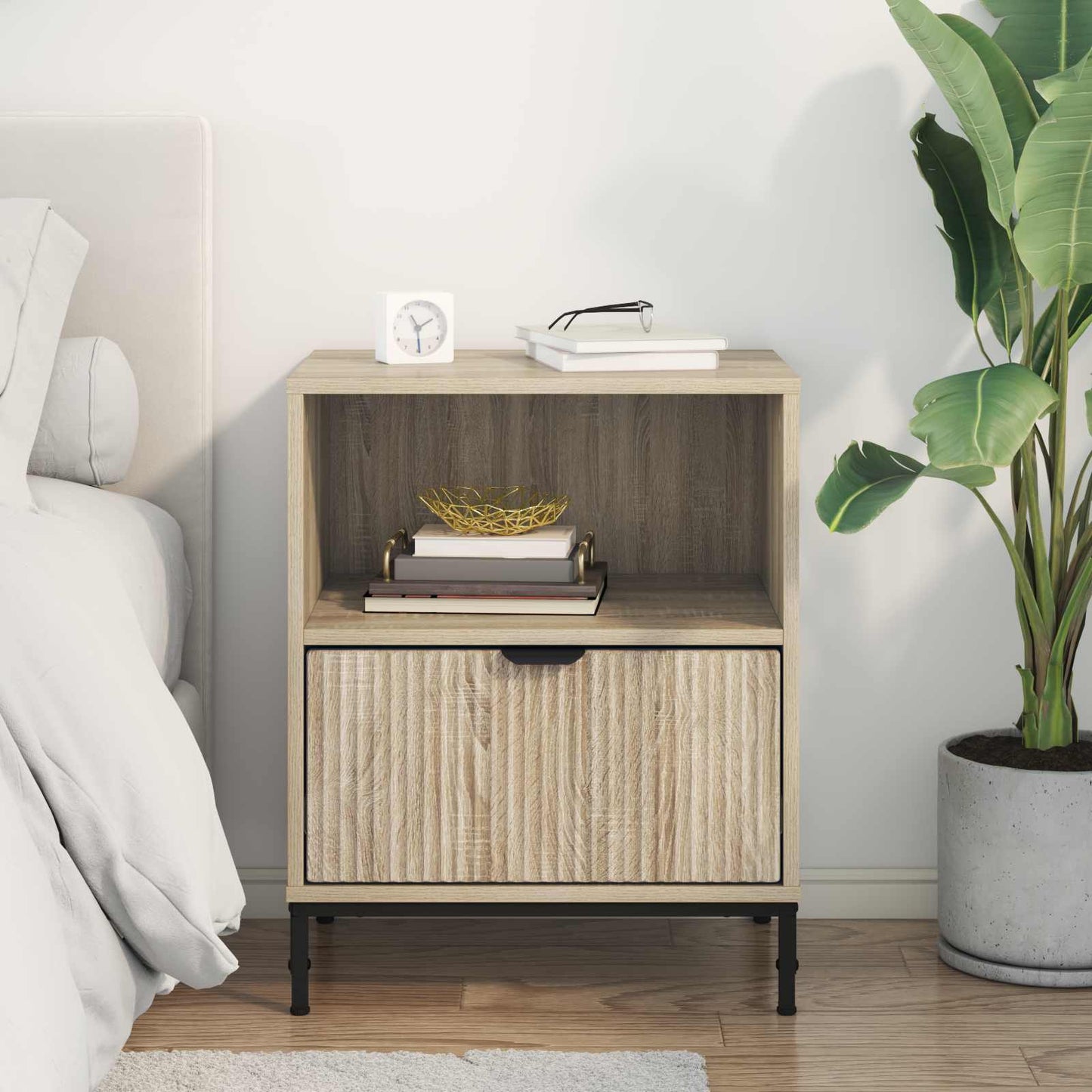 vidaXL Bedside Cabinet Sonoma oak 49 x 36 x 61 cm Engineered wood
