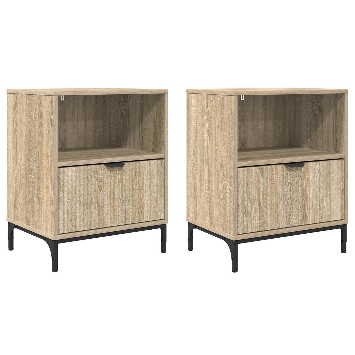 vidaXL Bedside Cabinet with Drawer 2 pcs Sonoma oak 49 x 36 x 61 cm