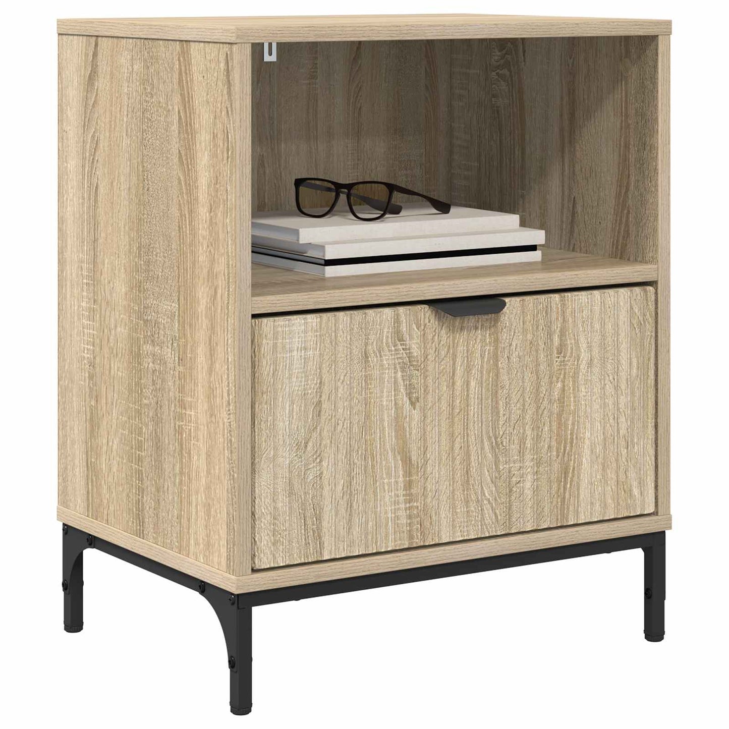 vidaXL Bedside Cabinet with Drawer 2 pcs Sonoma oak 49 x 36 x 61 cm