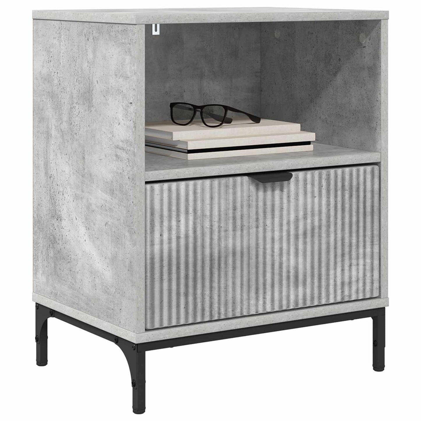 vidaXL Bedside Cabinet Concrete grey 49 x 36 x 61 cm Engineered wood
