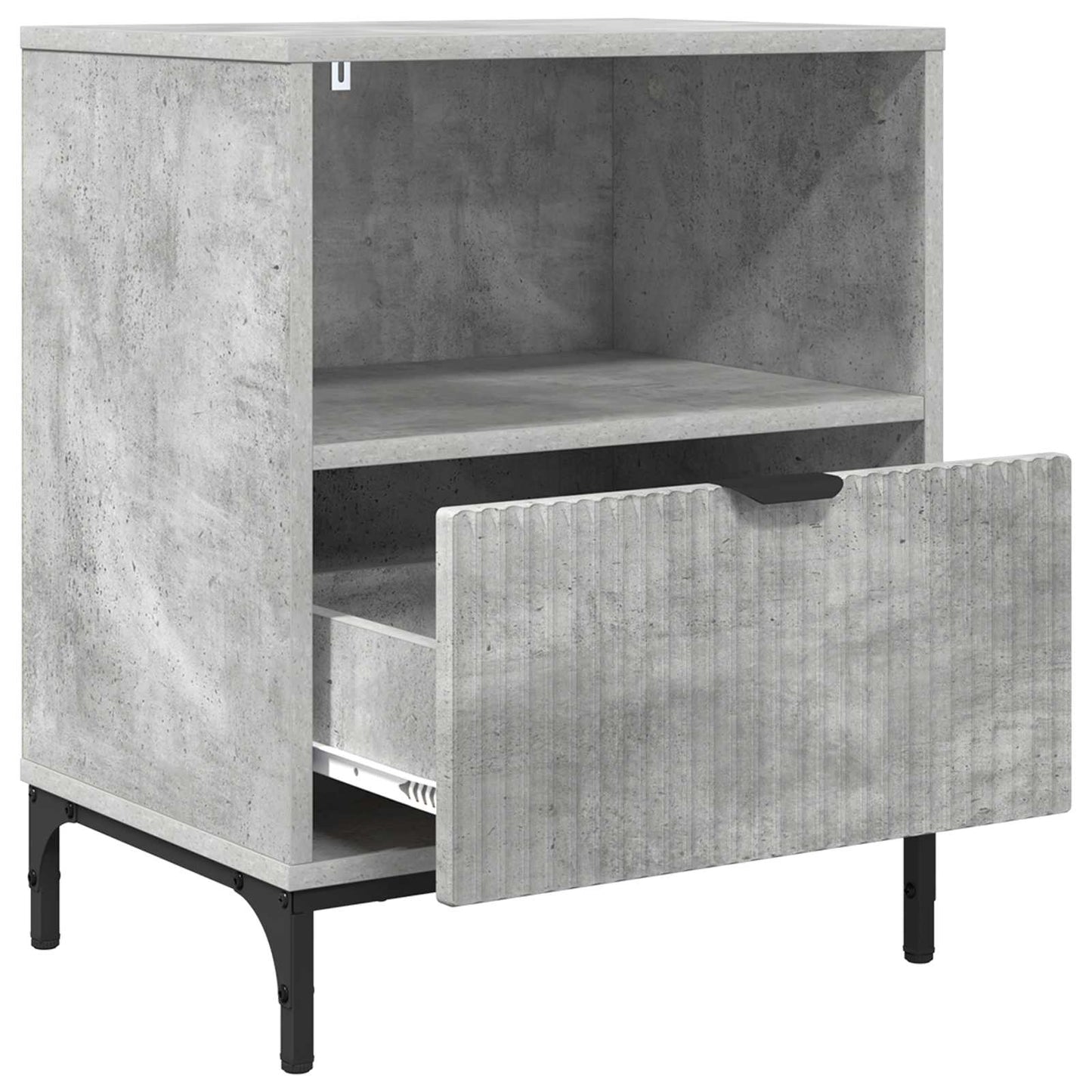 vidaXL Bedside Cabinet with Drawer 2 pcs Concrete grey 49 x 36 x 61 cm