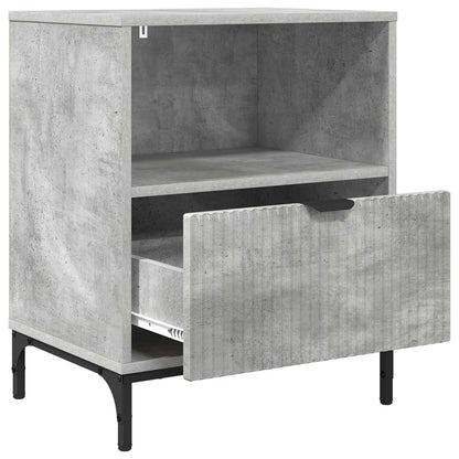 vidaXL Bedside Cabinet with Drawer 2 pcs Concrete grey 49 x 36 x 61 cm