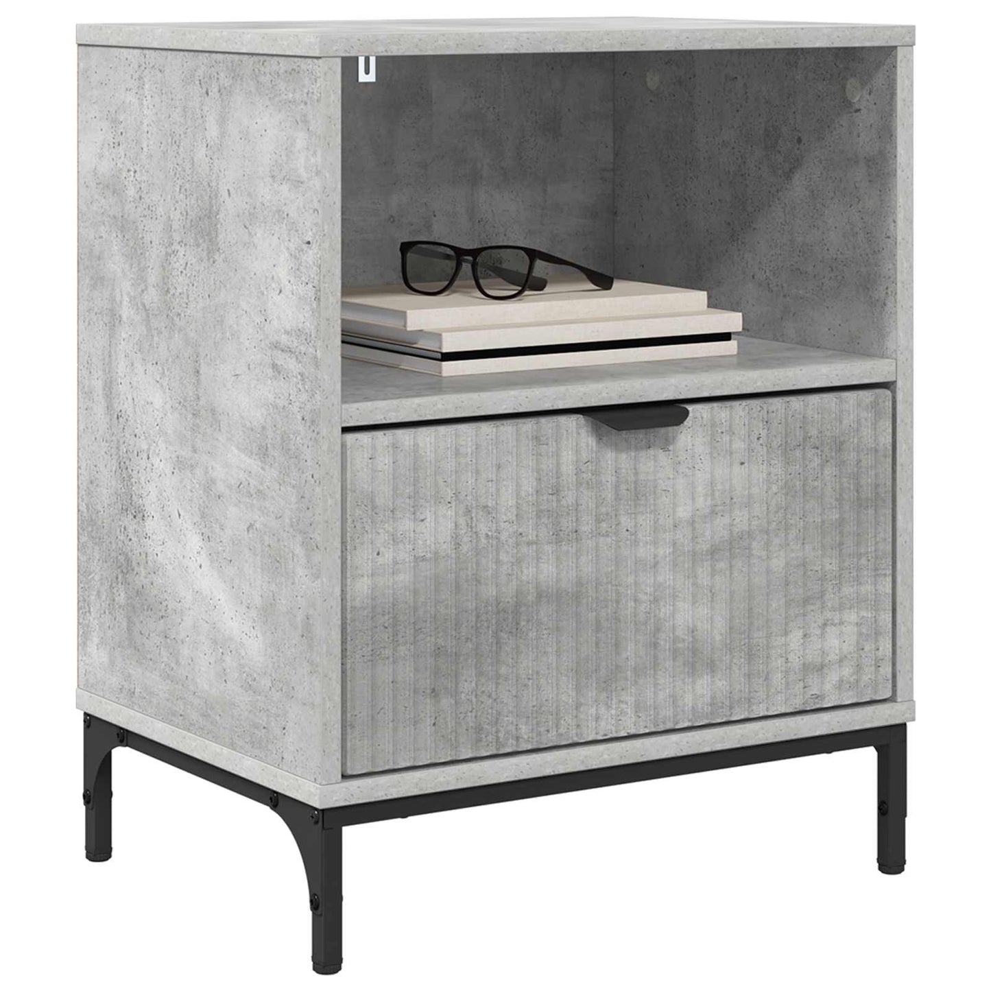 vidaXL Bedside Cabinet 2 pcs Concrete grey 49 x 36 x 61 cm