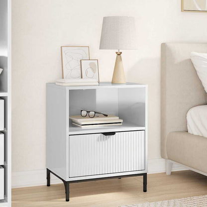 vidaXL Bedside Cabinet High gloss white 49 x 36 x 61 cm