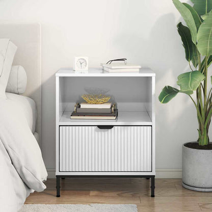vidaXL Bedside Cabinet High gloss white 49 x 36 x 61 cm