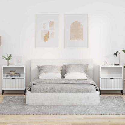 vidaXL Bedside Cabinet 2 pcs High gloss white 49 x 36 x 61 cm