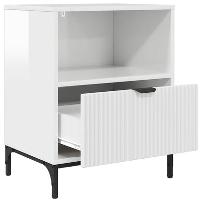 vidaXL Bedside Cabinet 2 pcs High gloss white 49 x 36 x 61 cm