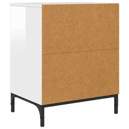 vidaXL Bedside Cabinet 2 pcs High gloss white 49 x 36 x 61 cm