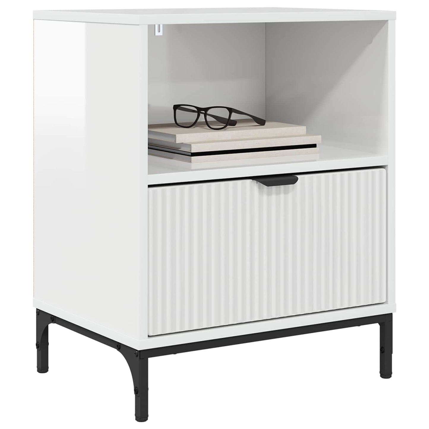 vidaXL Bedside Cabinet 2 pcs High gloss white 49 x 36 x 61 cm