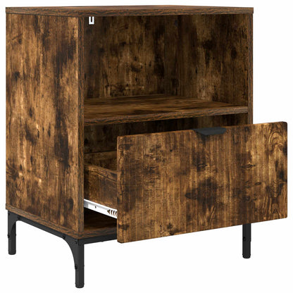 vidaXL Bedside Cabinet Smoked oak 49 x 36 x 61 cm Engineered wood