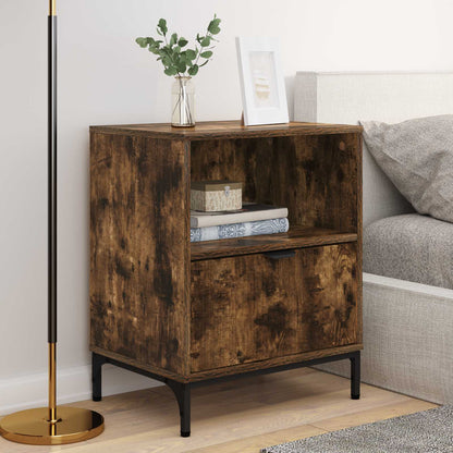 vidaXL Bedside Cabinet with Drawer 2 pcs Smoked oak 49 x 36 x 61 cm