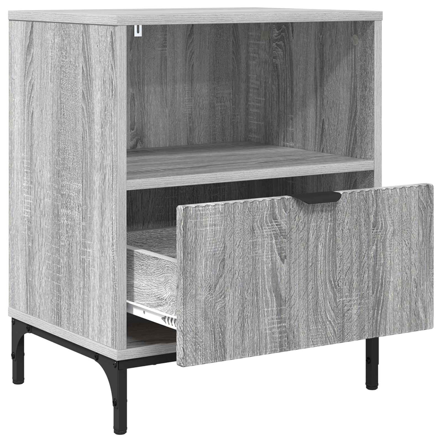 vidaXL Bedside Cabinet with Drawer 2 pcs Grey sonoma 49 x 36 x 61 cm