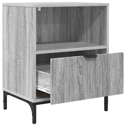 vidaXL Bedside Cabinet with Drawer 2 pcs Grey sonoma 49 x 36 x 61 cm