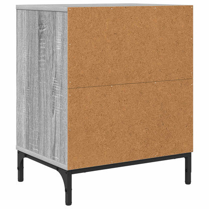 vidaXL Bedside Cabinet with Drawer 2 pcs Grey sonoma 49 x 36 x 61 cm