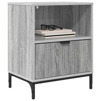 vidaXL Bedside Cabinet with Drawer 2 pcs Grey sonoma 49 x 36 x 61 cm