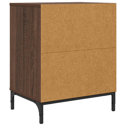 vidaXL Bedside Cabinet 2 pcs Brown oak 49 x 36 x 61 cm Engineered wood