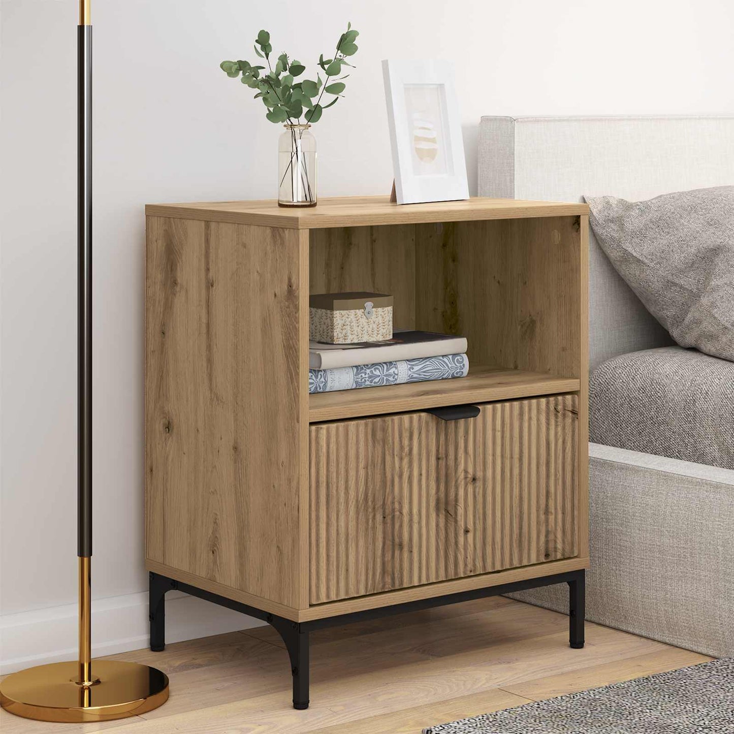 vidaXL Bedside Cabinet 2 pcs Artisan oak 49 x 36 x 61 cm