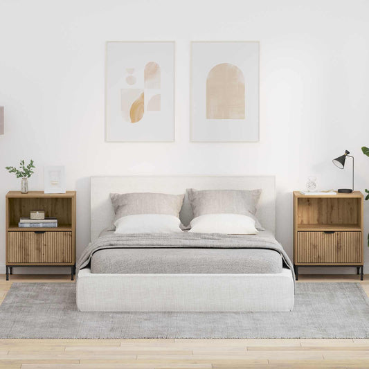 vidaXL Bedside Cabinet 2 pcs Artisan oak 49 x 36 x 61 cm