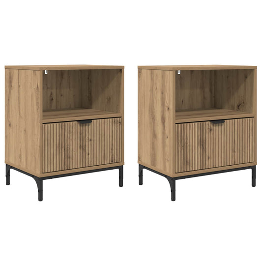 vidaXL Bedside Cabinet 2 pcs Artisan oak 49 x 36 x 61 cm