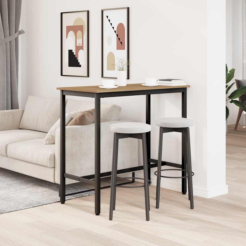 vidaXL Table Artisan Oak 100 x 50 x 100.5 cm Engineered Wood and Steel