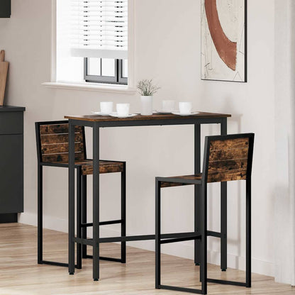vidaXL Table Smoked Oak 100 x 40 x 100.5 cm Engineered Wood and Steel