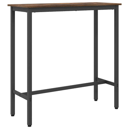 vidaXL Table Smoked Oak 100 x 40 x 100.5 cm Engineered Wood and Steel