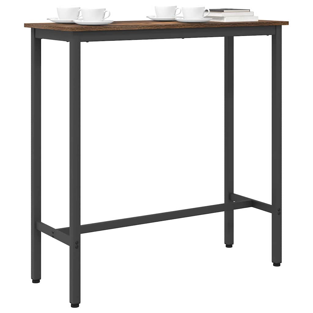 vidaXL Table Smoked Oak 100 x 40 x 100.5 cm Engineered Wood and Steel