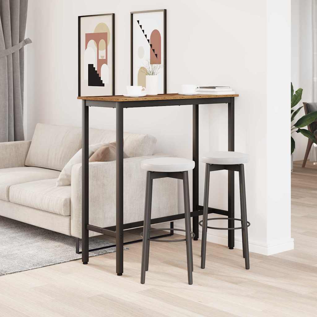 vidaXL Table Old Wood 100 x 40 x 100.5 cm Engineered Wood and Steel