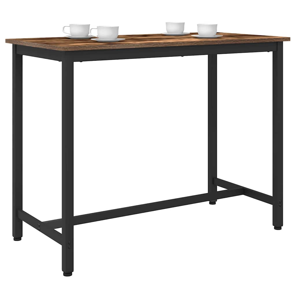 vidaXL Table Smoked Oak 100 x 50 x 76.5 cm Engineered Wood and Steel