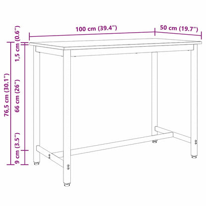 vidaXL Table Old Wood 100 x 50 x 76.5 cm Engineered Wood and Steel