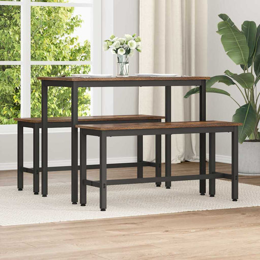 vidaXL Dining Bench Smoked Oak 100 x 32.5 x 48.5 cm