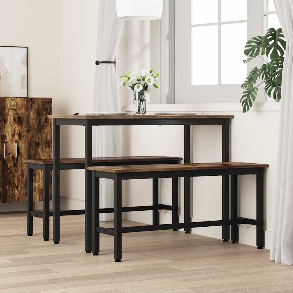 vidaXL Dining Bench 100 x 32.5 x 48.5 cm Engineered Wood and Steel