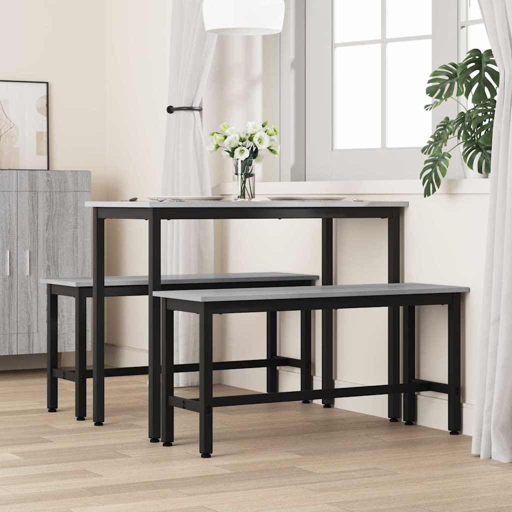 vidaXL Dining Bench 2 pcs Grey Sonoma 100 x 32.5 x 48.5 cm