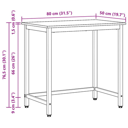 vidaXL Table Old Wood 80 x 50 x 76.5 cm Engineered Wood and Steel