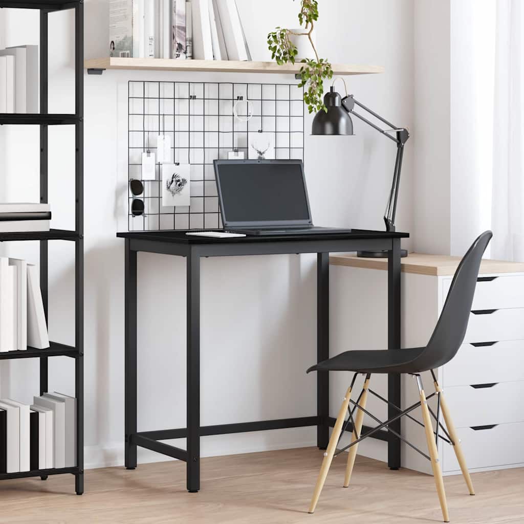 vidaXL Table Black Oak 100 x 50 x 76.5 cm Engineered Wood and Steel