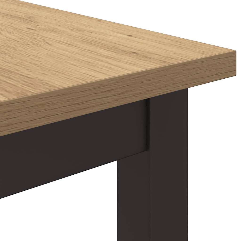 vidaXL Table Artisan Oak Engineered Wood and Steel 100 x 50 x 76.5 cm