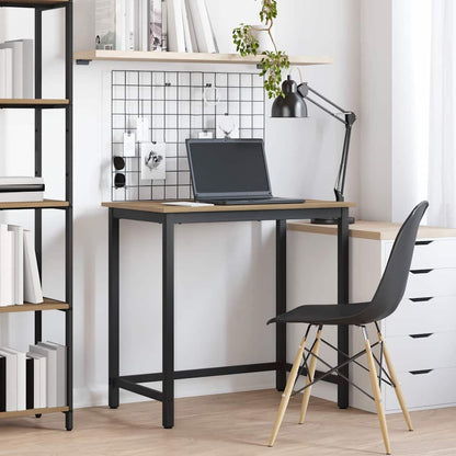 vidaXL Table Artisan Oak Engineered Wood and Steel 100 x 50 x 76.5 cm