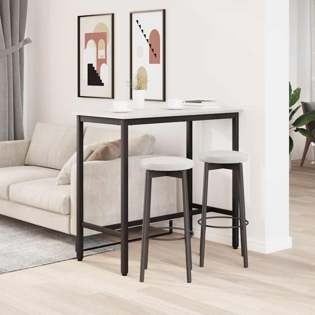 vidaXL Table White 100 x 50 x 91 cm Engineered Wood and Steel