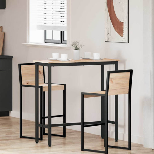 vidaXL Table Natural 100 x 40 x 101 cm Engineered Wood and Steel