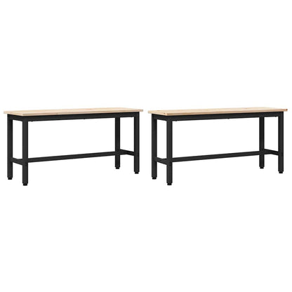 vidaXL Dining Benches 2 pcs Natural 100 x 32.5 x 49 cm Solid pine wood