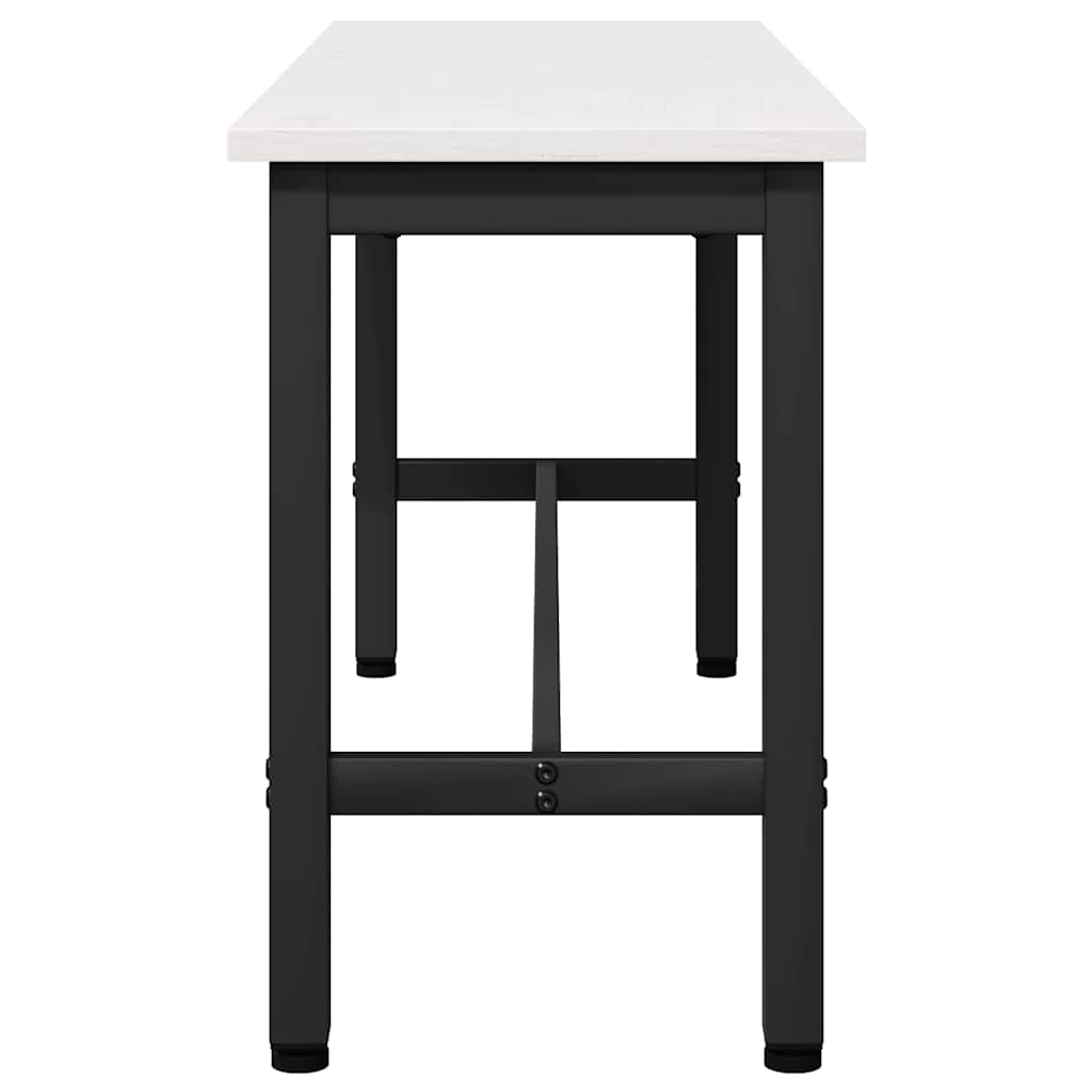 vidaXL Dining Bench White 100 x 32.5 x 49 cm Solid pine wood